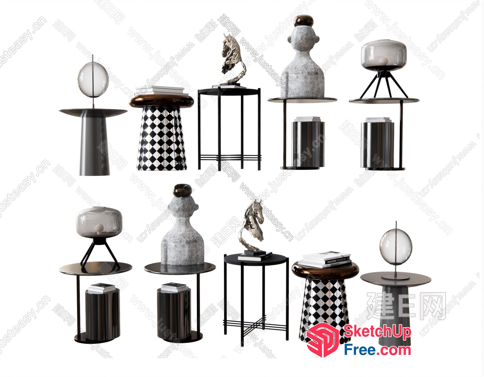 Modern Decorative Furniture Set 3D SketchUp File