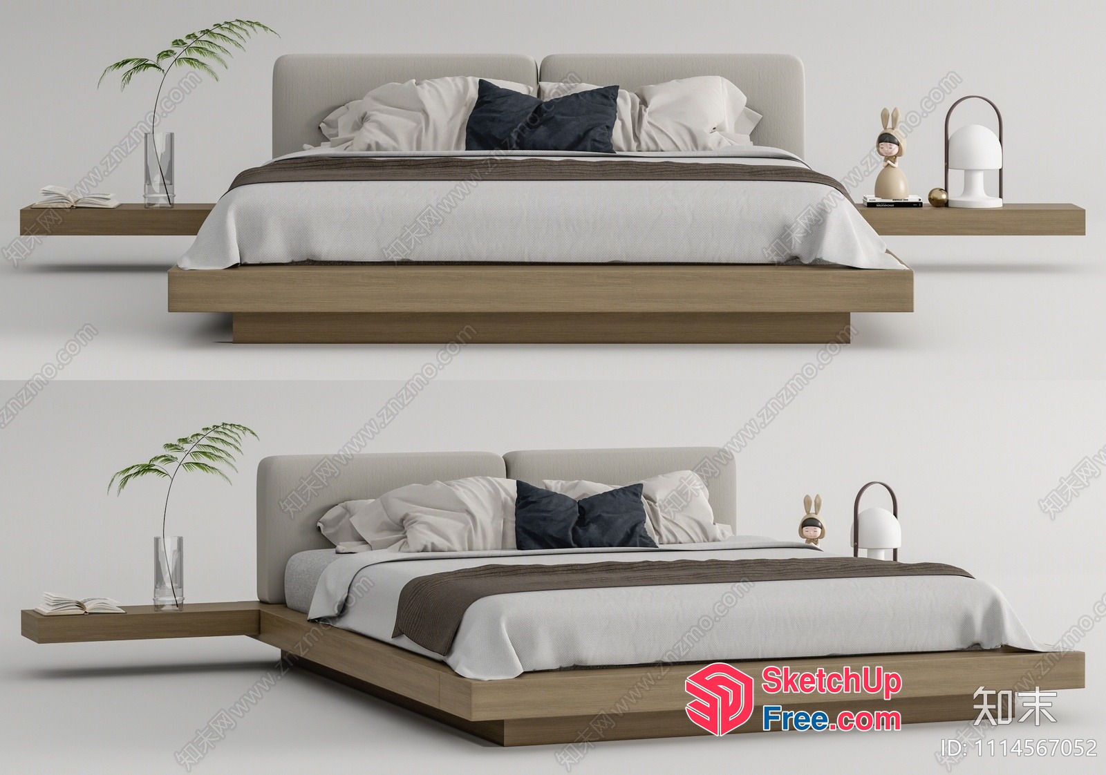 Modern Minimalist Bedroom Furniture Set 3D SketchUp File