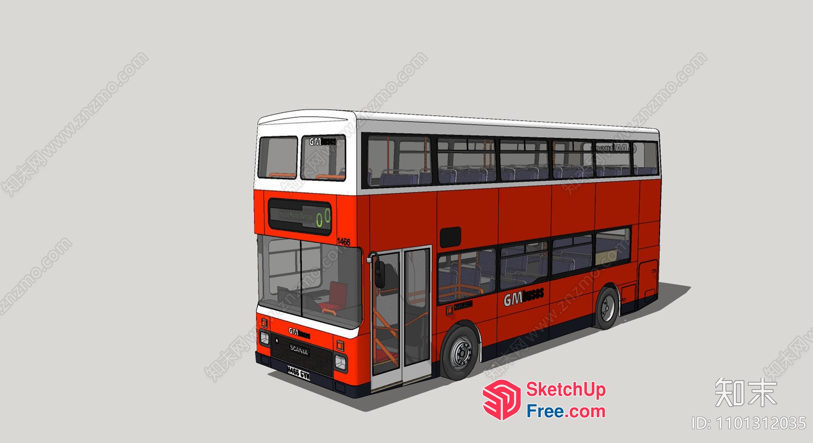 Double-Decker Bus Illustration 3D SketchUp File