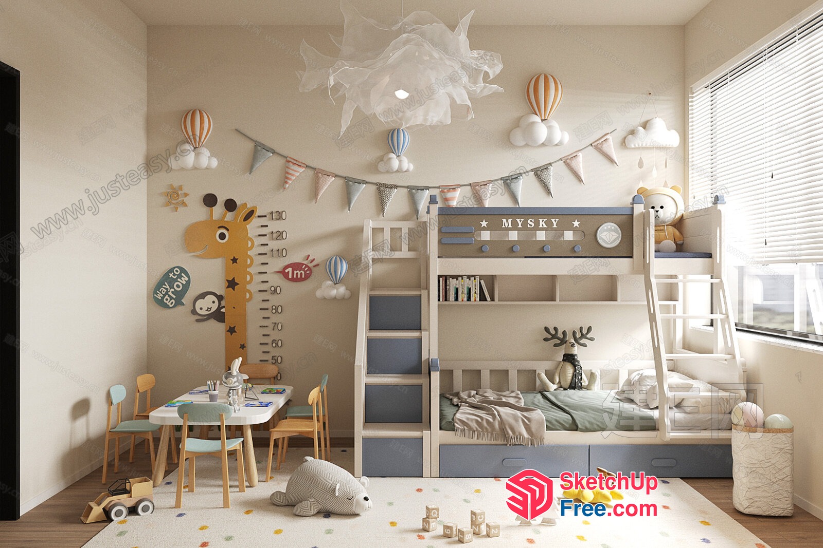 Cozy And Playful Children'S Bedroom 3D SketchUp File
