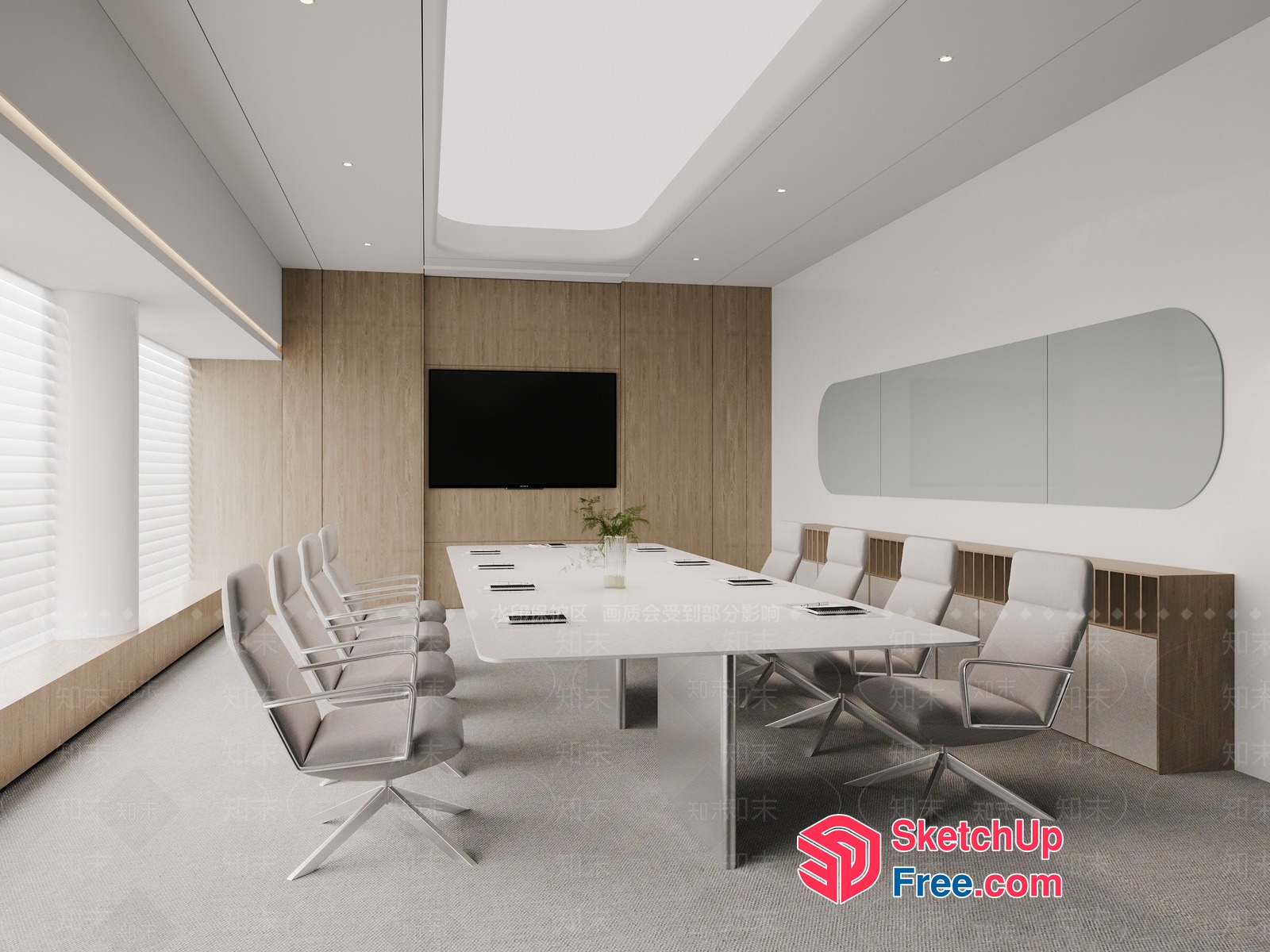 Modern Minimalist Conference Room 3D SketchUp File