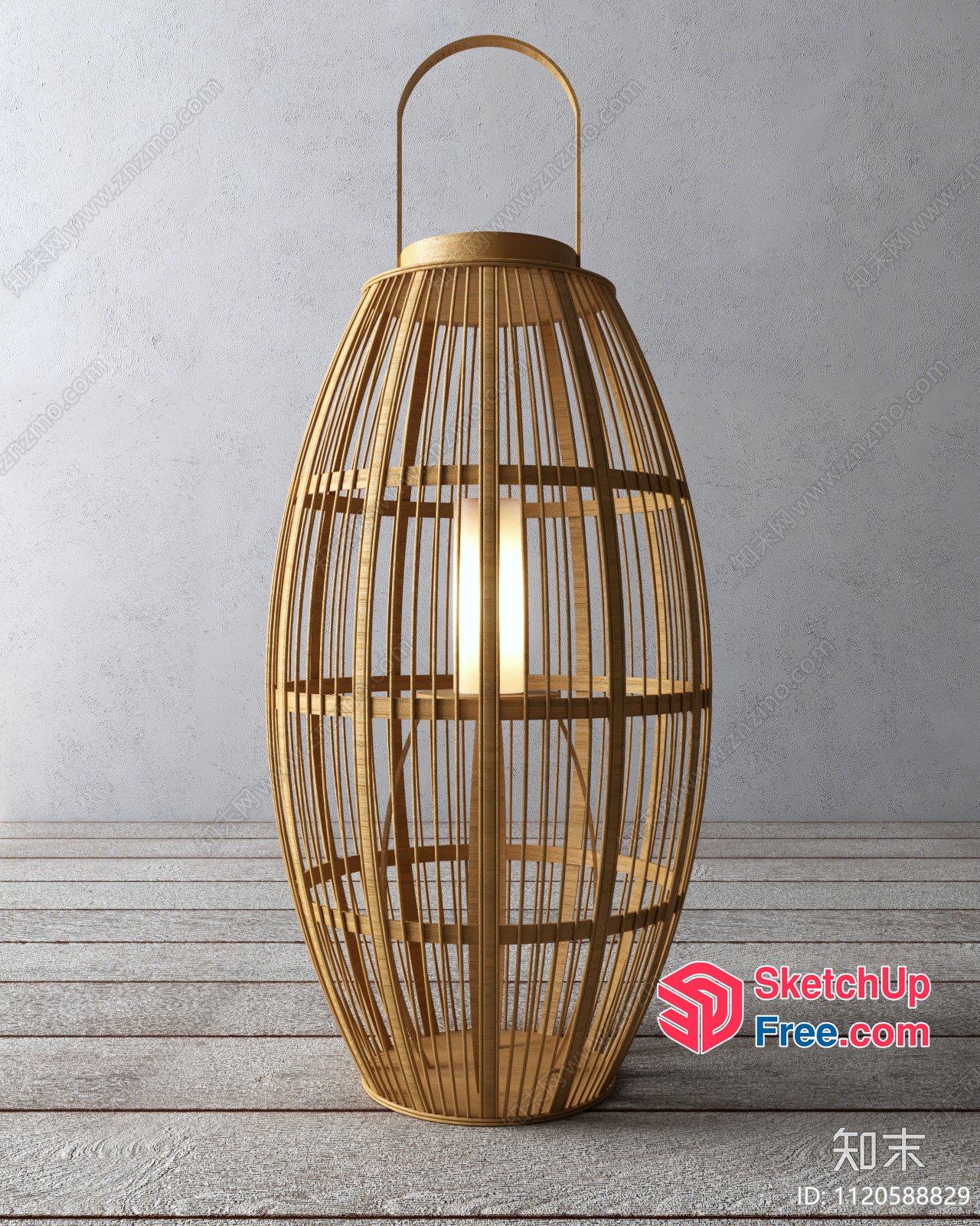 Elegant Gold Lantern 3D SketchUp File