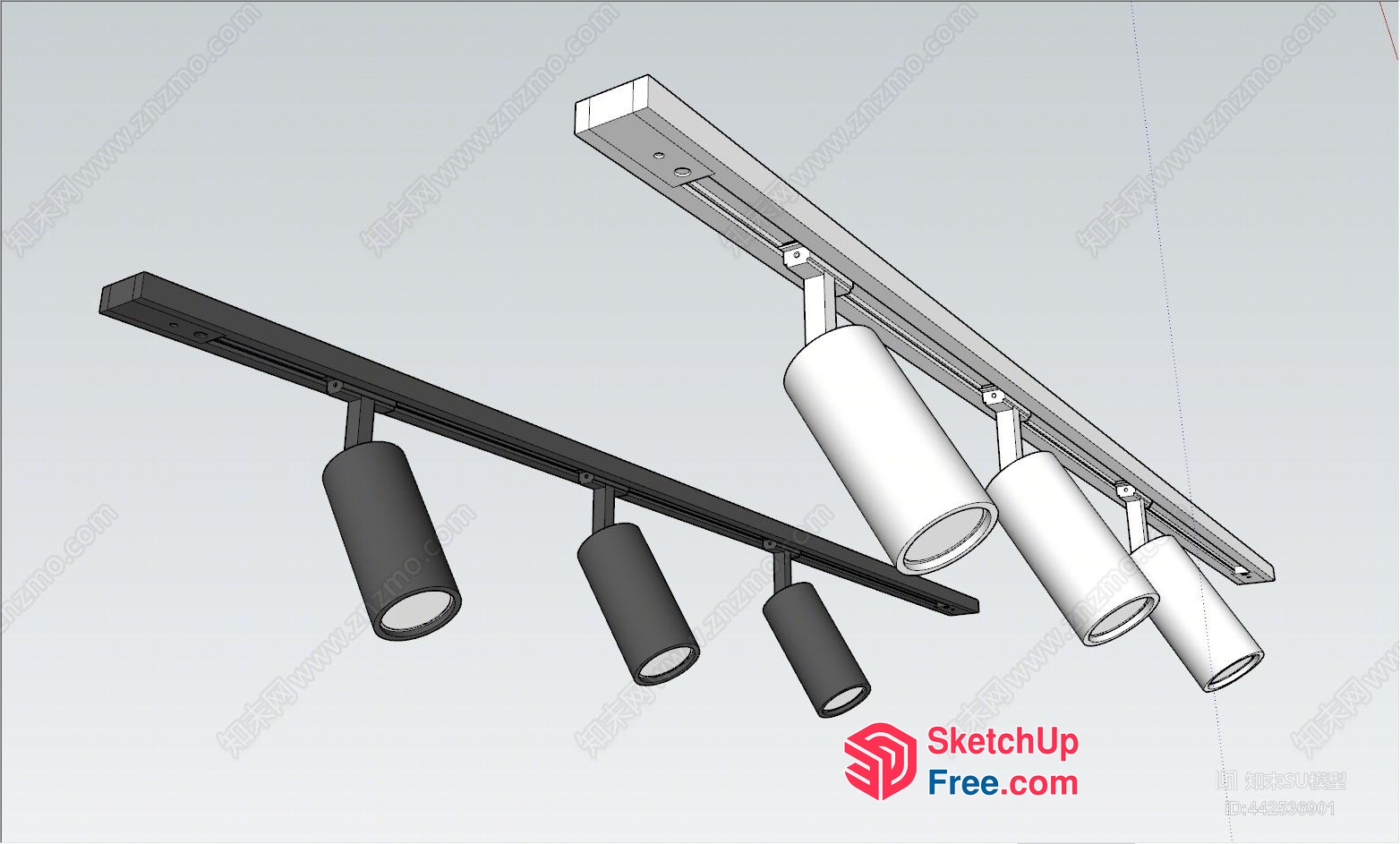 3D Rendering Of Track Lighting Fixture 3D SketchUp File