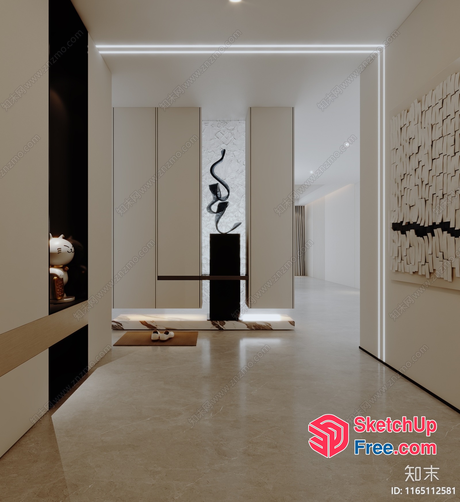 Modern Contemporary Style Interior With Sleek Furniture And Decor 3D SketchUp File