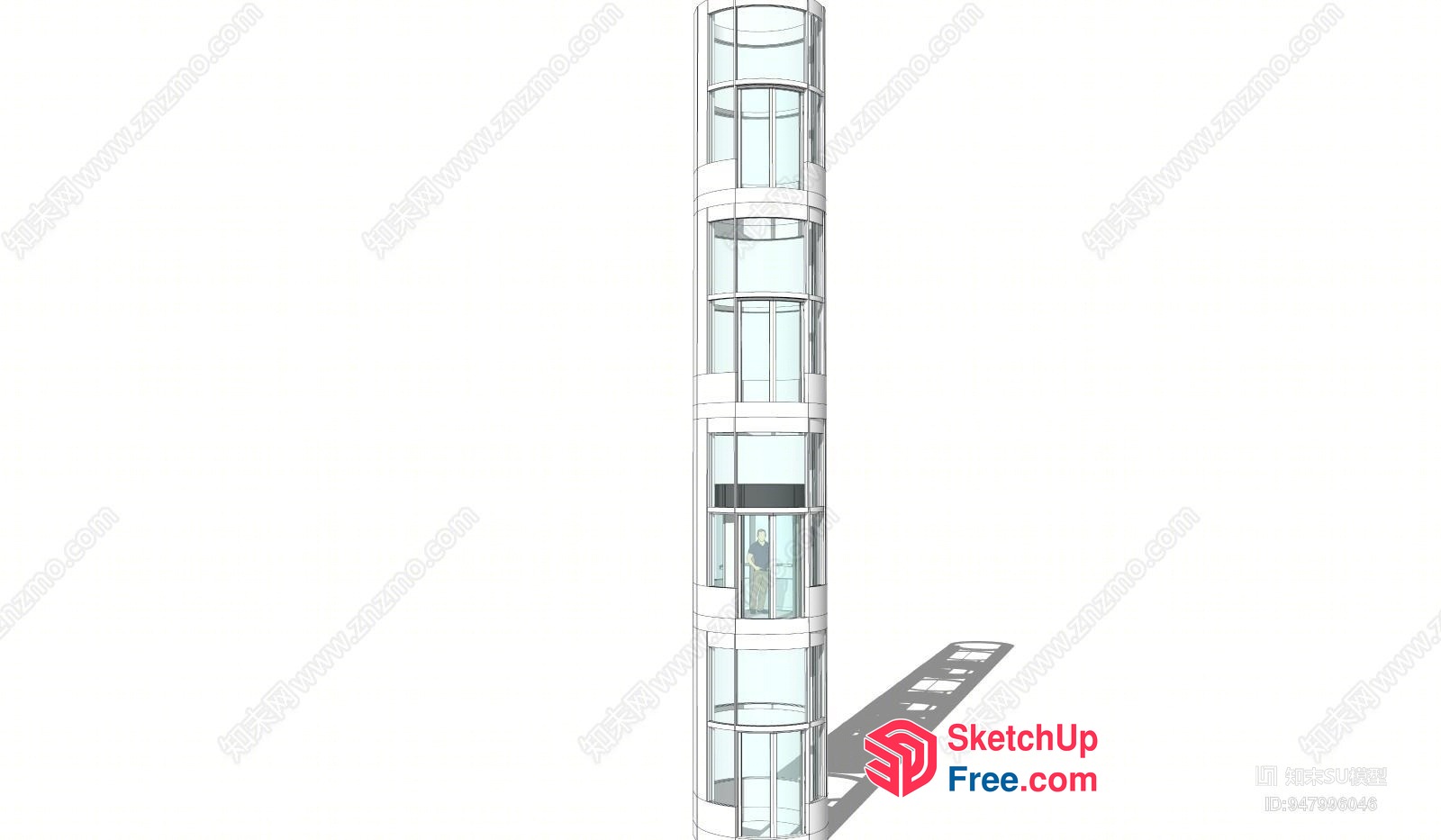Glass Elevator With Multiple Levels 3D SketchUp File
