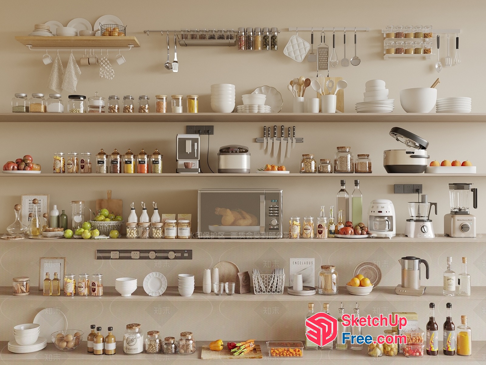 Kitchen Utensils And Decorations 3D SketchUp File