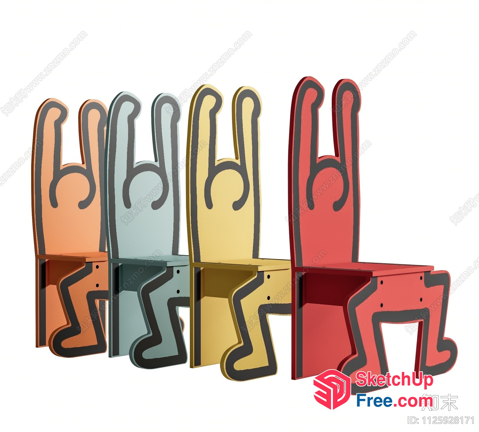 Cartoon Character Chairs 3D SketchUp File