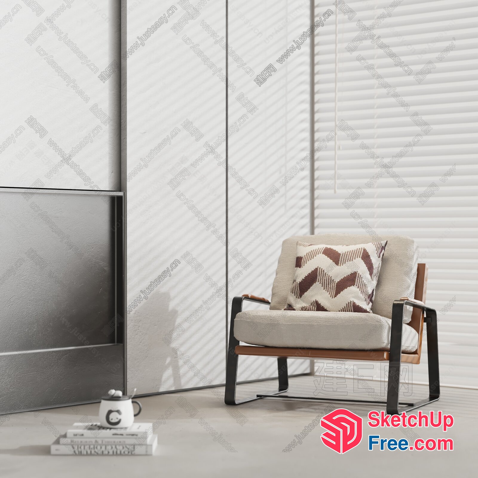 Modern Minimalist Living Room Interior 3D SketchUp File