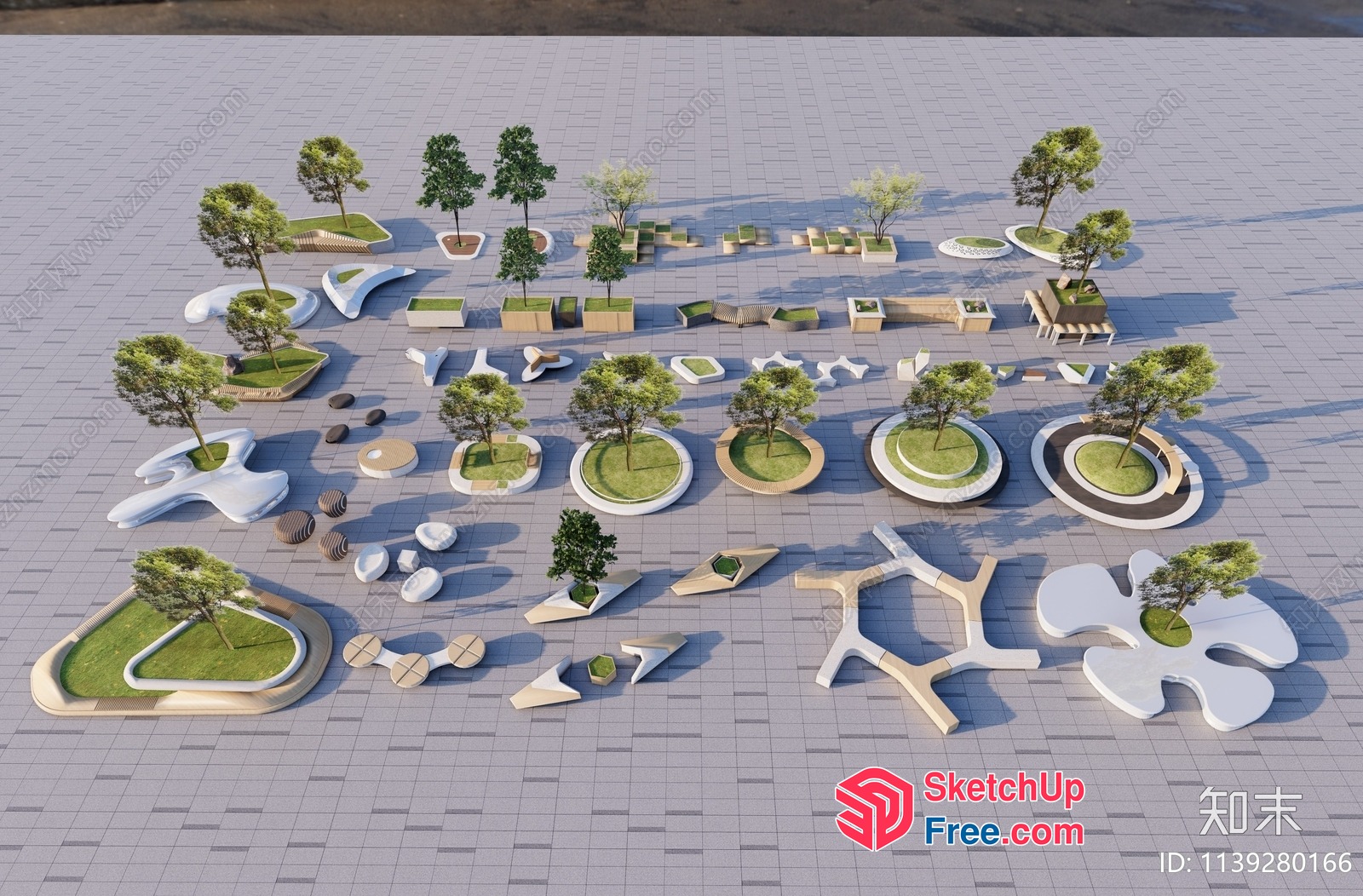 Modern Outdoor Space Design With Unique Furniture 3D SketchUp File