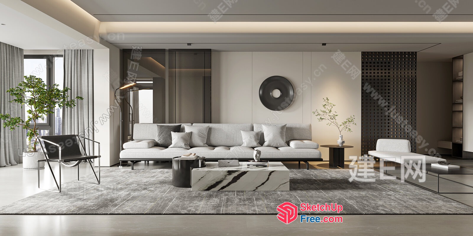 Minimalist Modern Living Room Design 3D SketchUp File