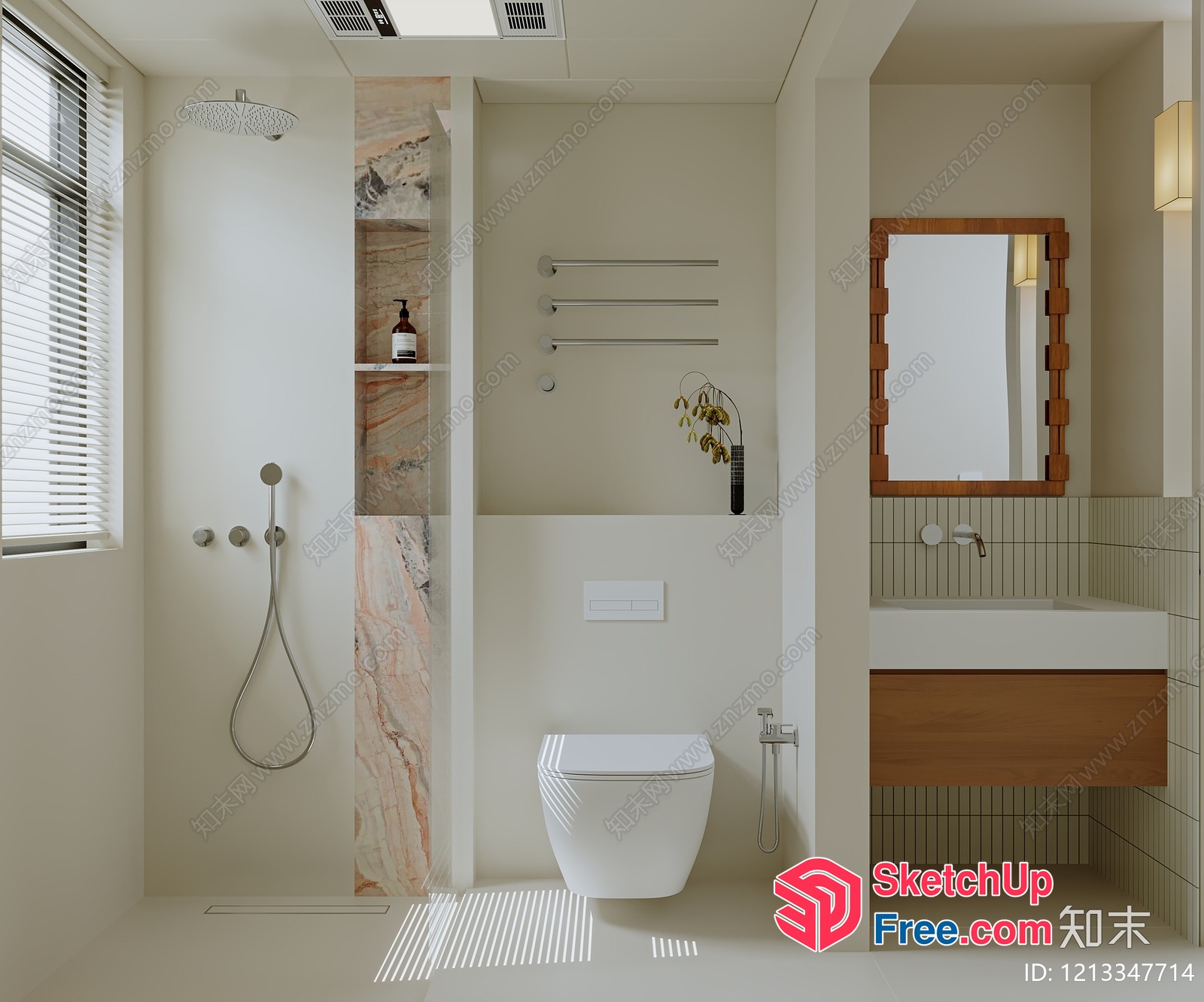 Modern Bathroom With Sleek Fixtures And Natural Light 3D SketchUp File