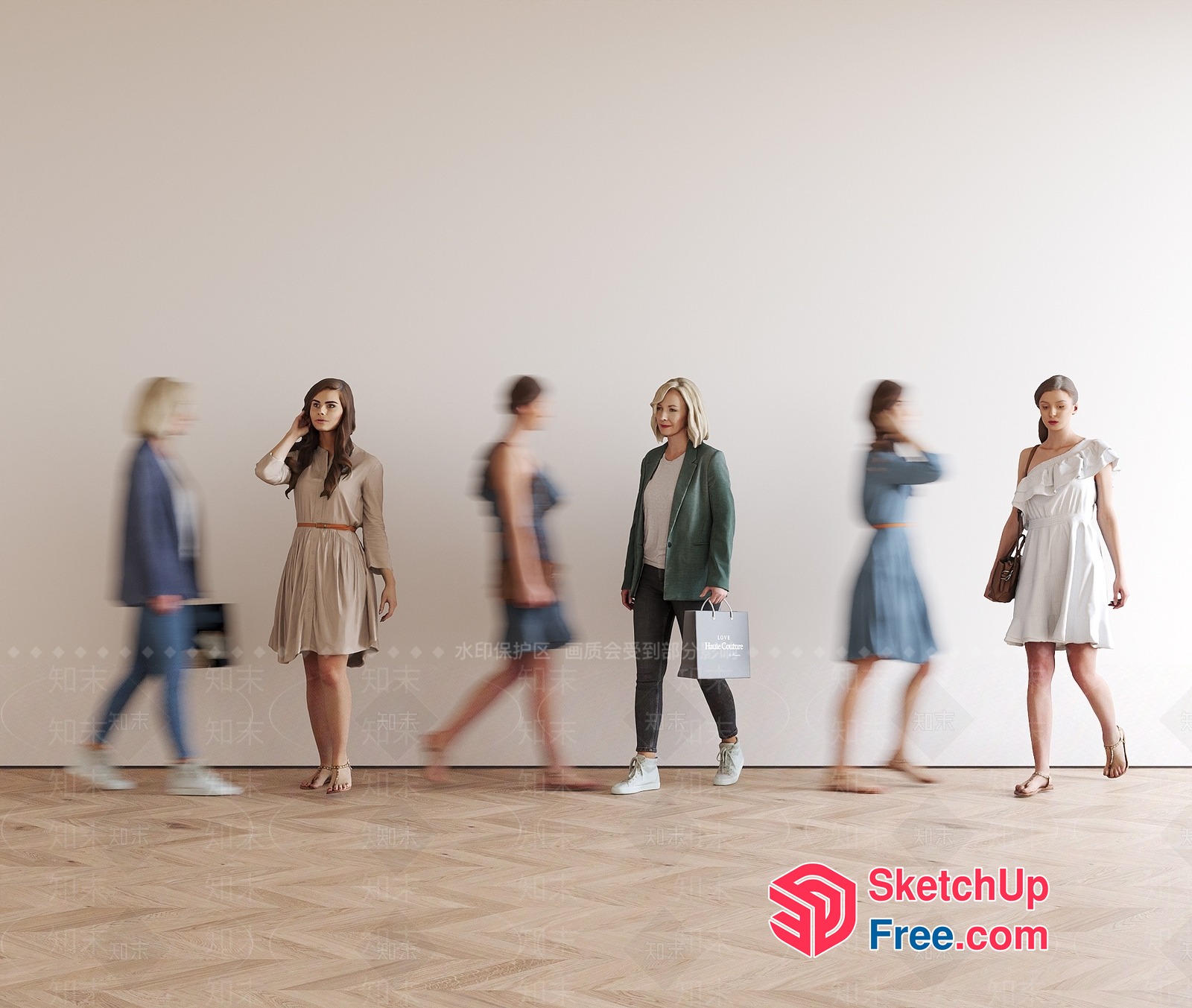 Elegant Ladies In Casual Attire 3D SketchUp File