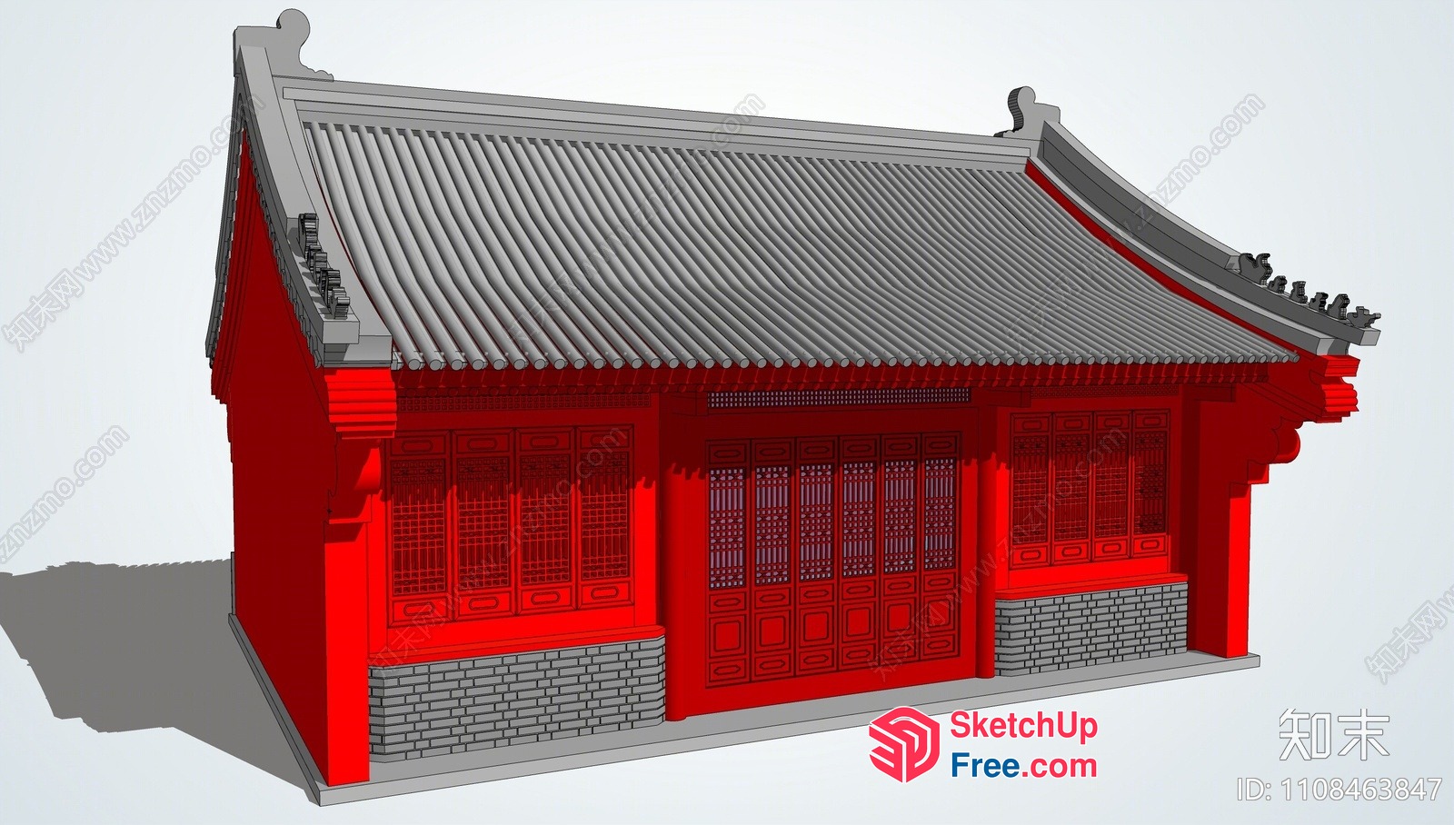 Traditional Chinese Style Building 3D SketchUp File