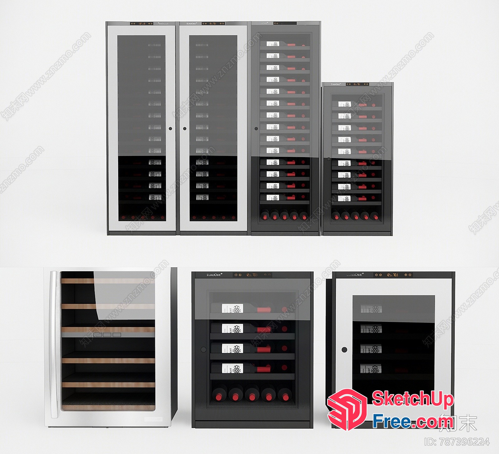 Modern Wine Cellar Furniture Set 3D SketchUp File