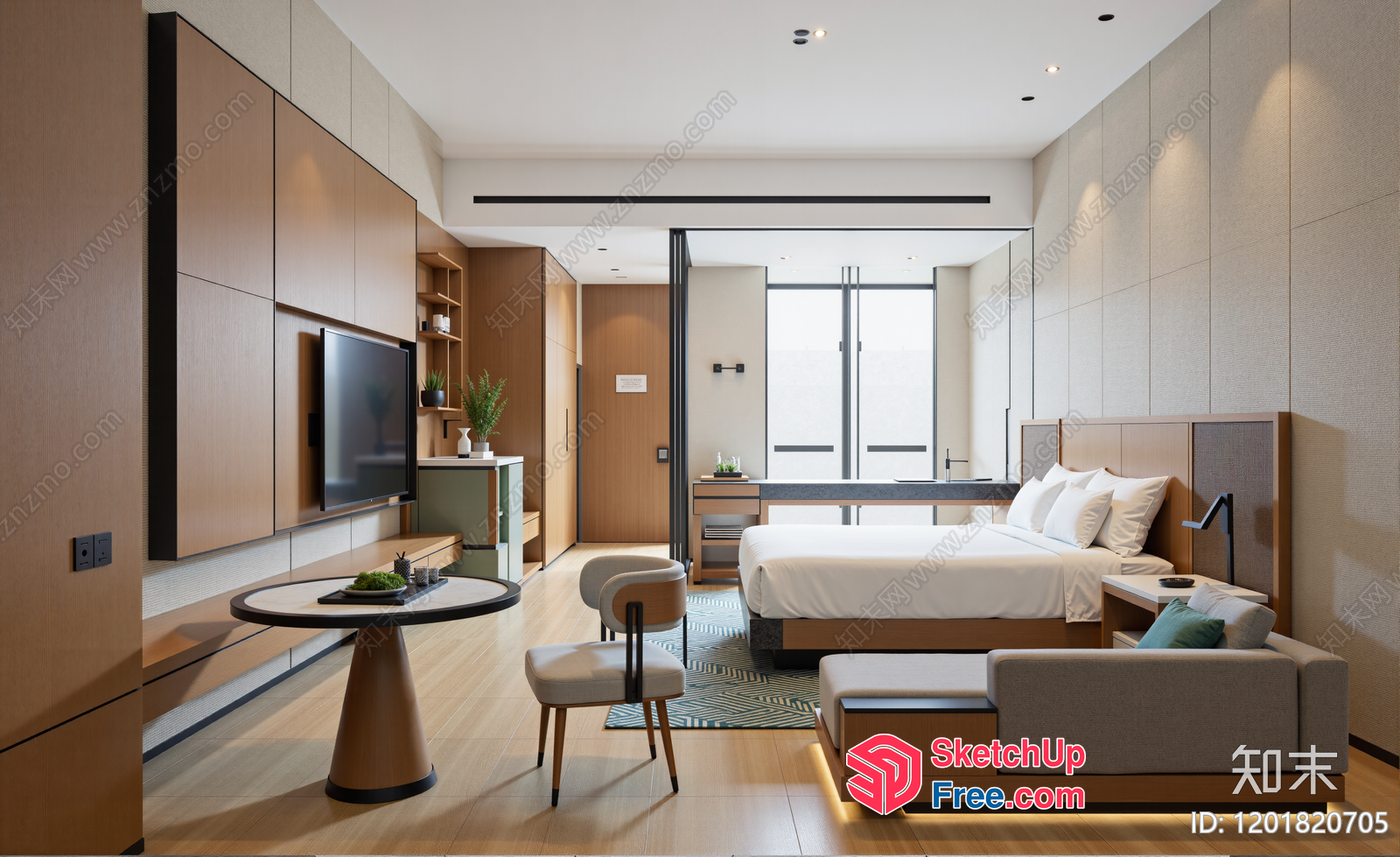 Modern Minimalist Bedroom Interior 3D SketchUp File