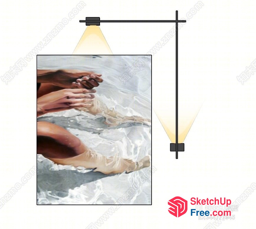 Hands And Feet In Water 3D SketchUp File
