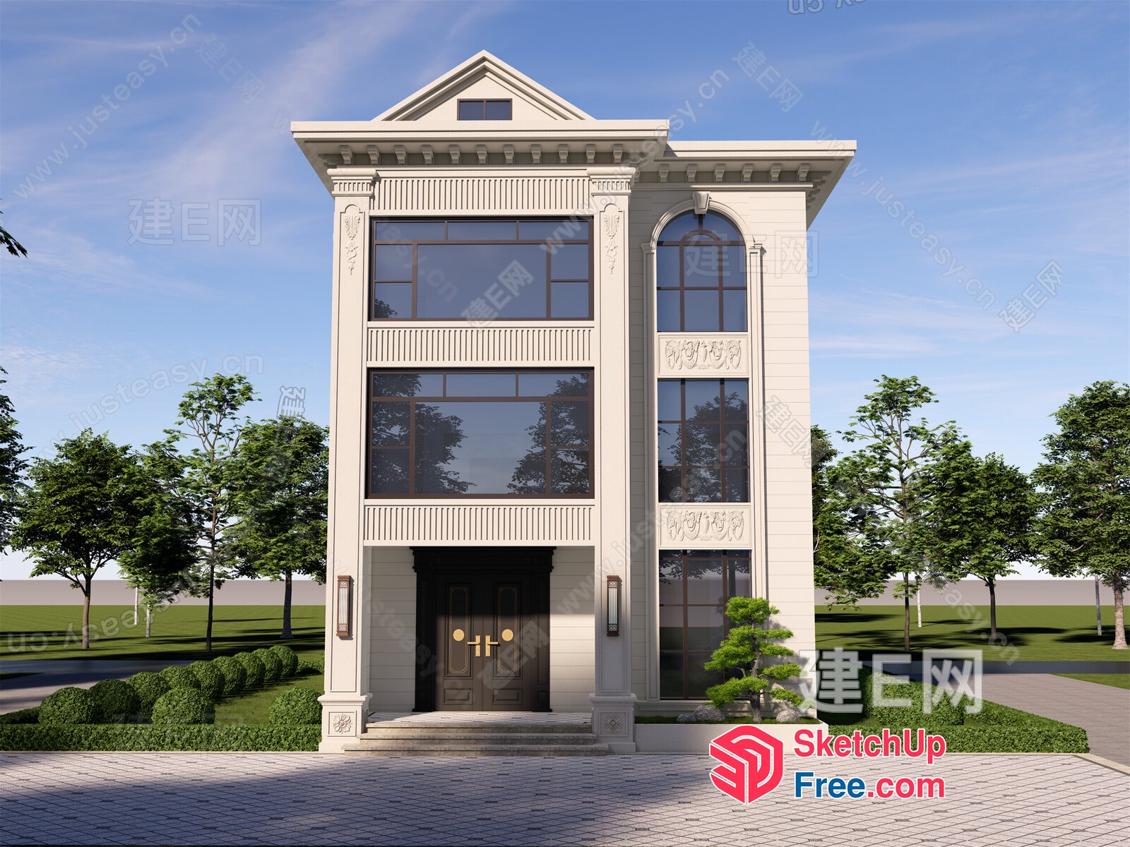 Classic European Style Villa Exterior 3D SketchUp File