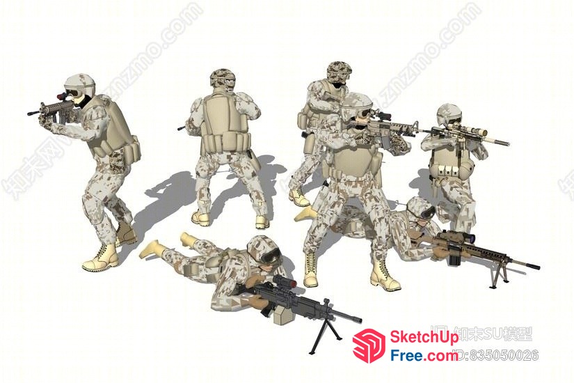 Military Personnel In Tactical Stance 3D SketchUp File