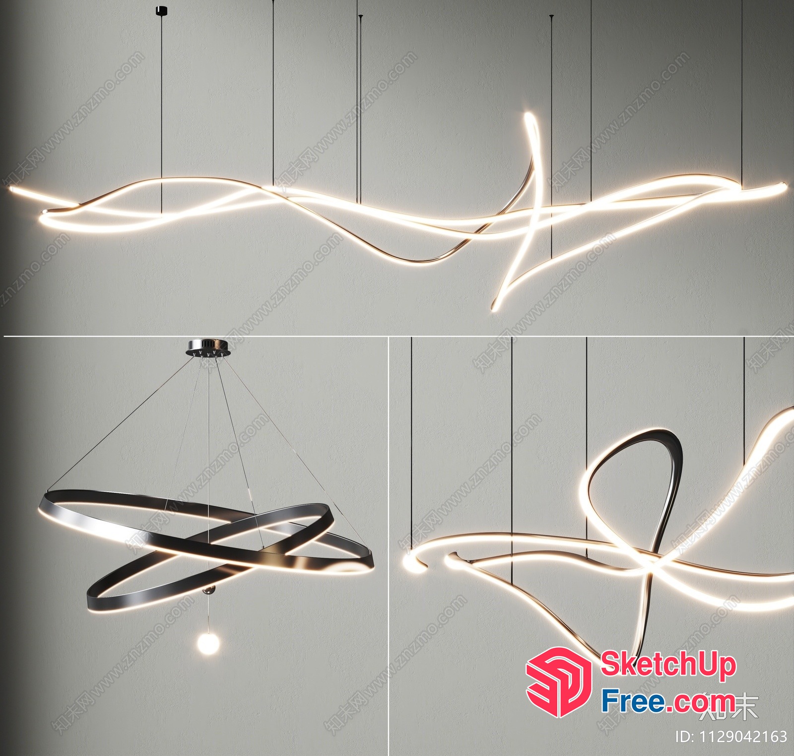 Modern Led Neon Light Fixture 3D SketchUp File