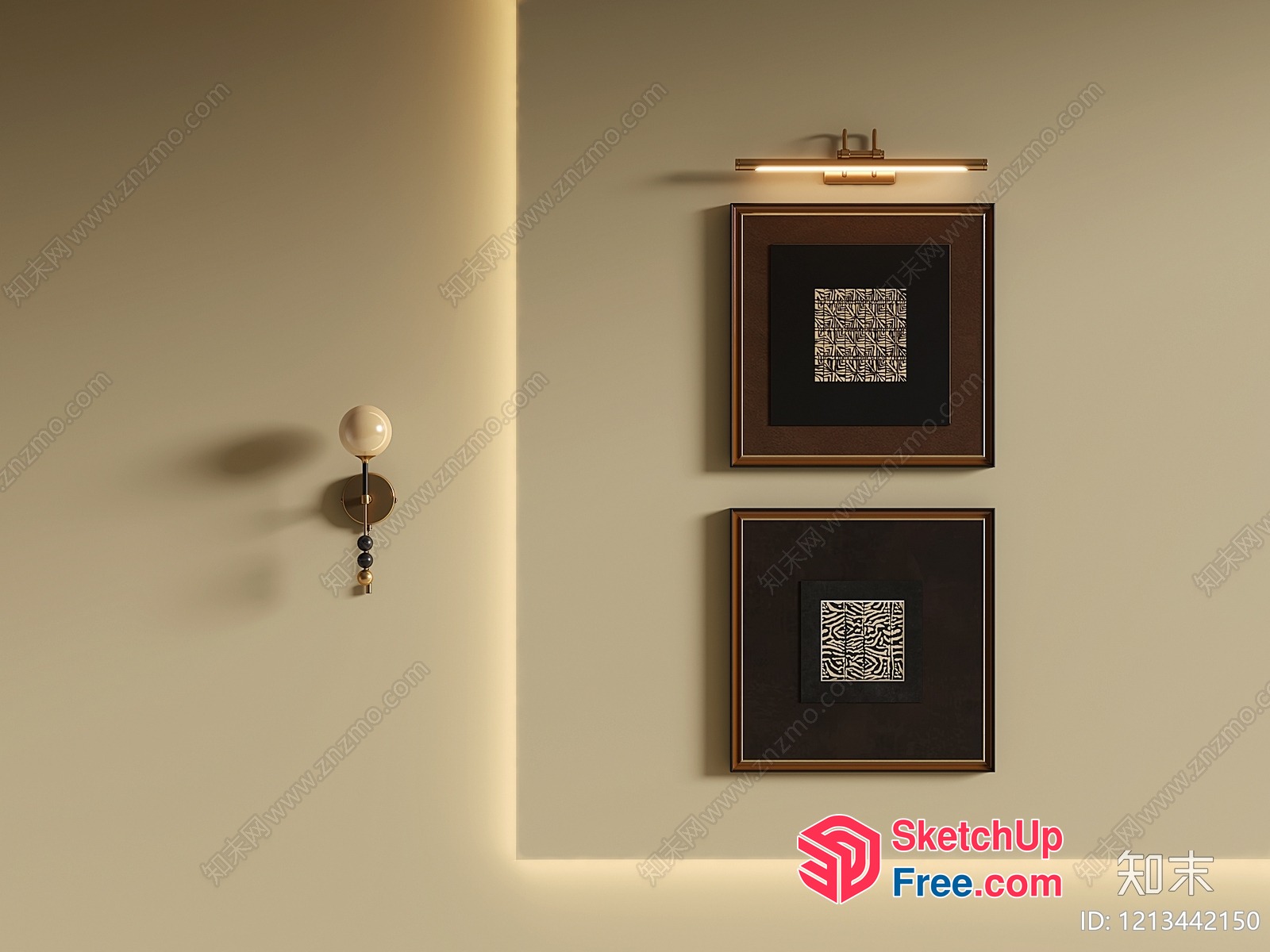 Modern Minimalist Wall Decor With Artistic Framed Pictures 3D SketchUp File
