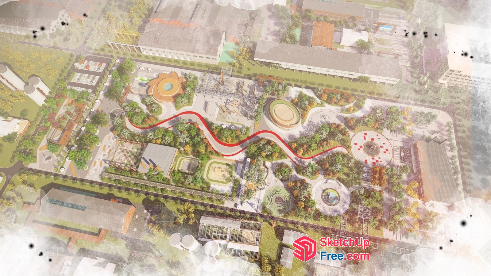 Vibrant Park Landscape 3D SketchUp File