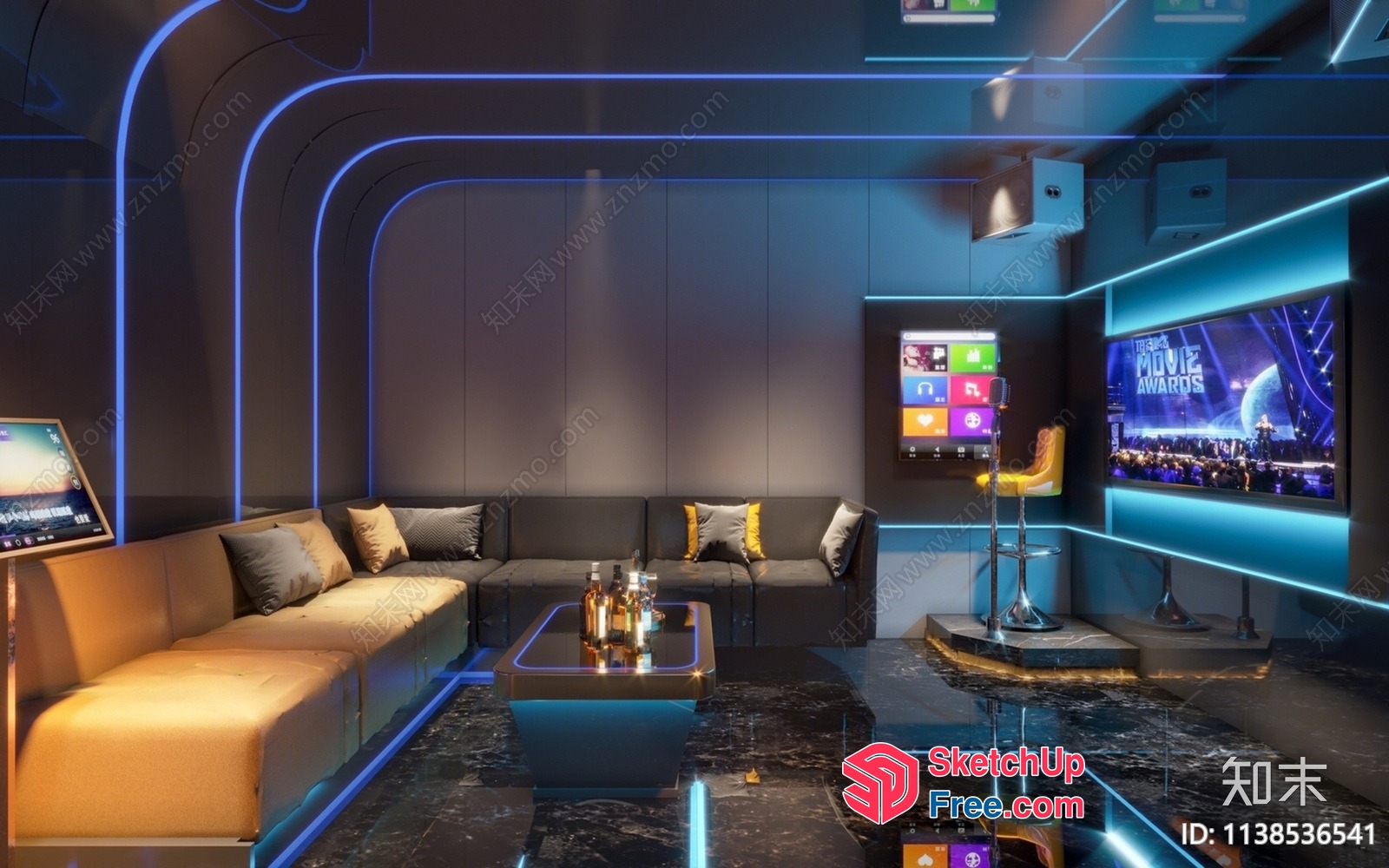 Futuristic Entertainment Room 3D SketchUp File