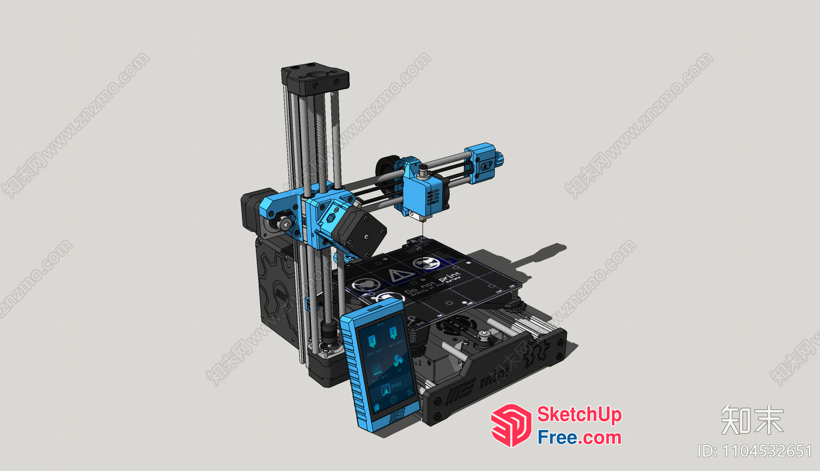 3D Model Of A Printer And A Phone 3D SketchUp File