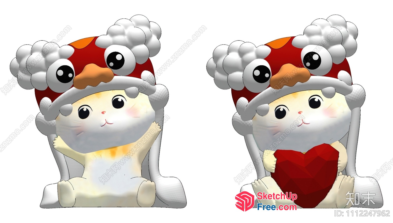 Adorable Cartoon Hamster Character Art 3D SketchUp File