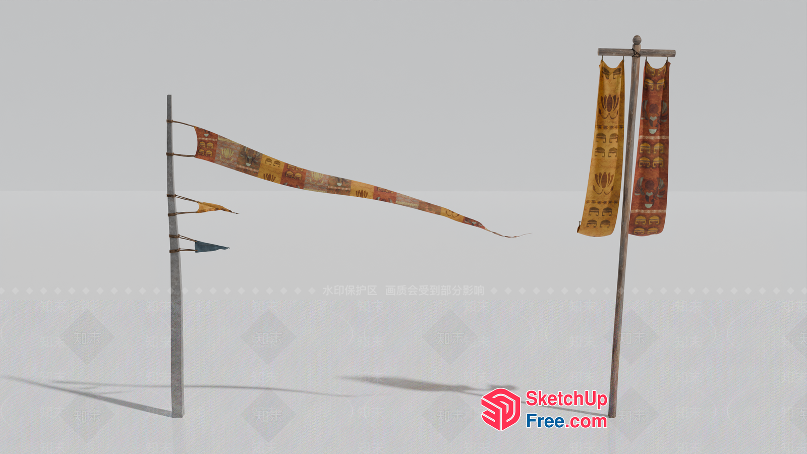 Decorative Flag Display 3D SketchUp File