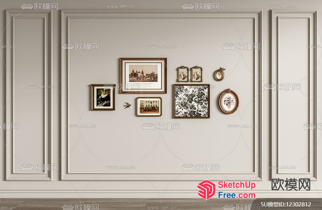 Classic Moulding Decorative Wall 3D SketchUp File
