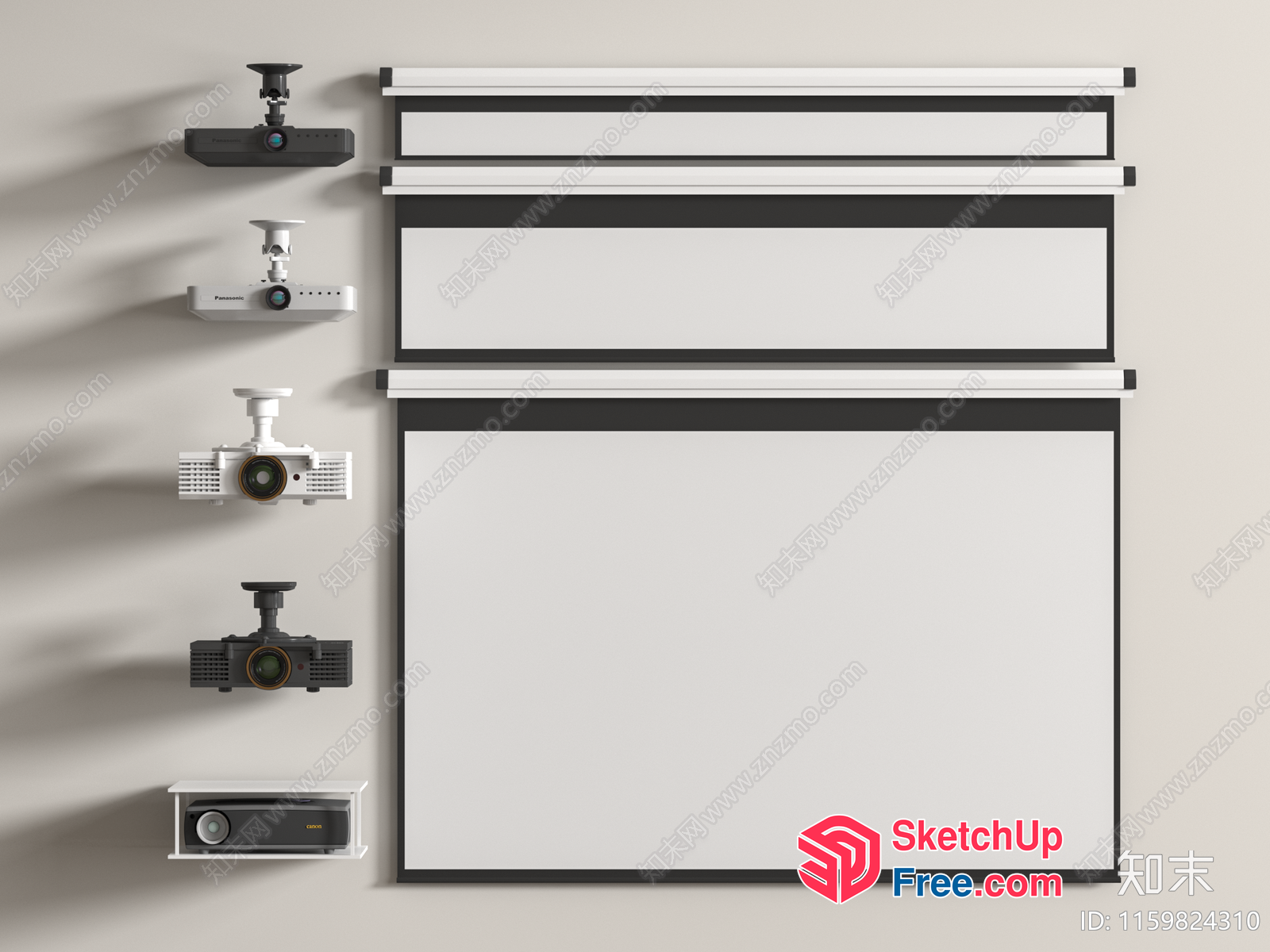 Projector And Screen Display Equipment 3D SketchUp File