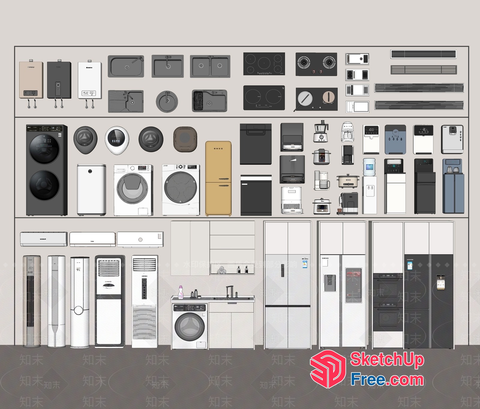 Modern Household Appliances Collection 3D SketchUp File