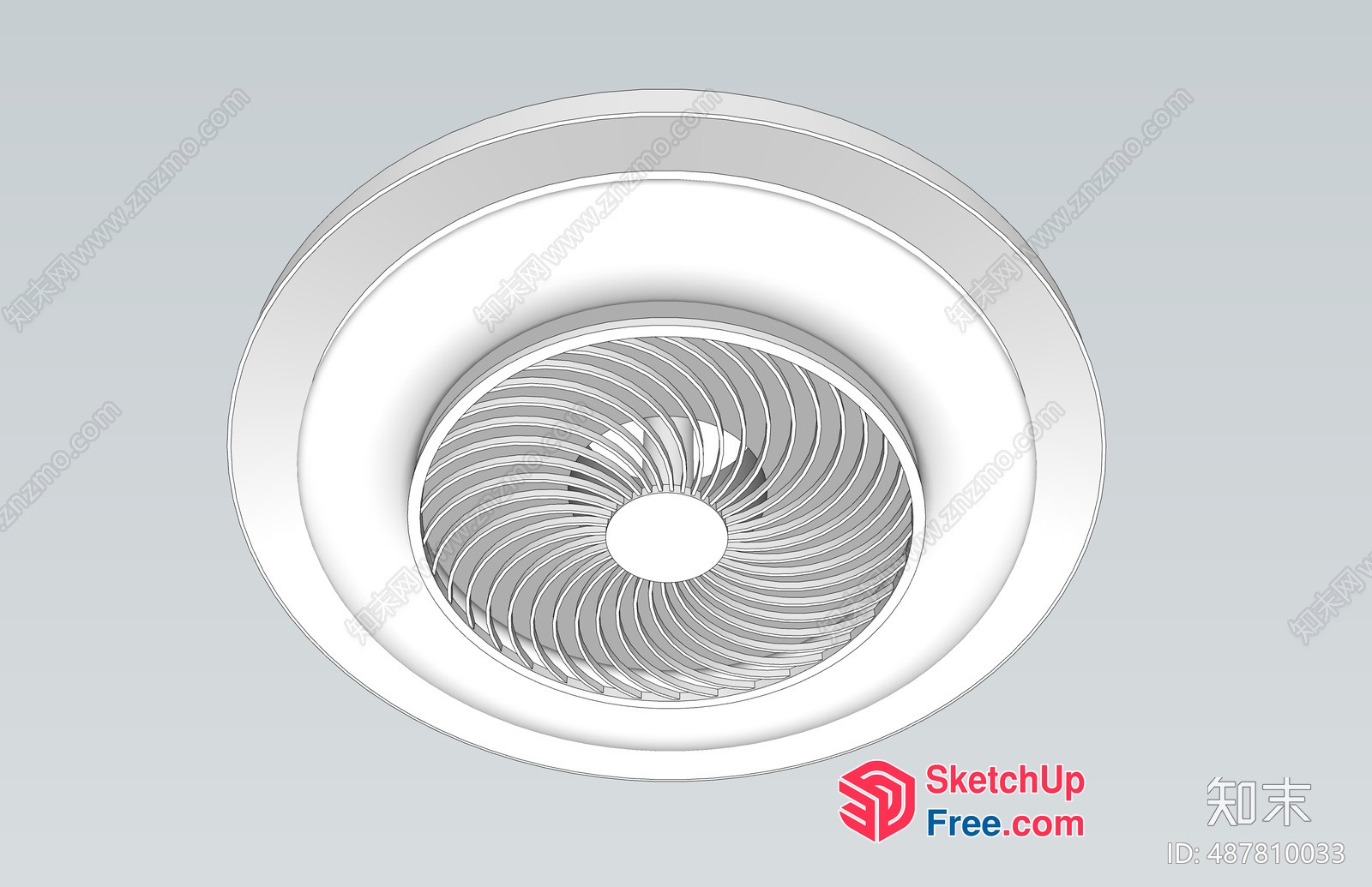Ceiling Light Fixture With Circular Design 3D SketchUp File
