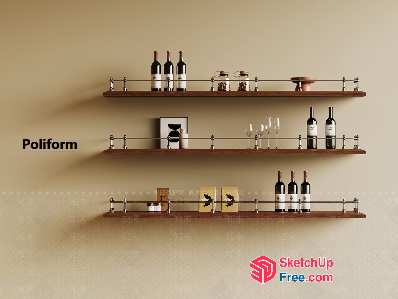 Poliform Decorative Shelf 3D SketchUp File