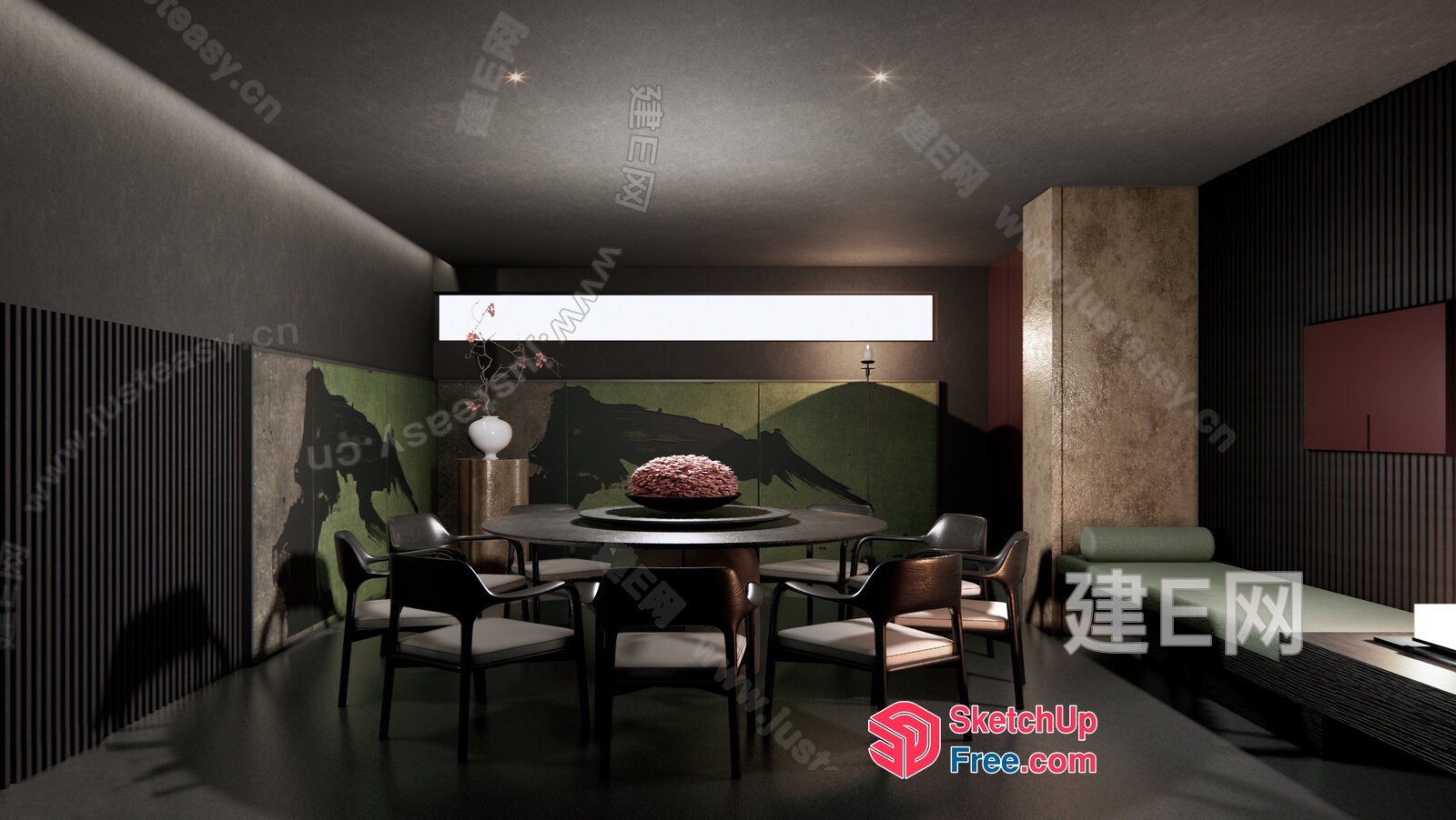 Modern Minimalist Dining Room Interior 3D SketchUp File
