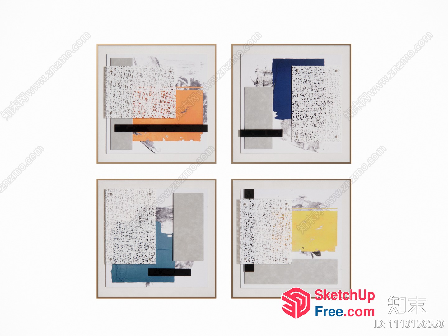 Modern Minimalist Abstract Art Pieces 3D SketchUp File