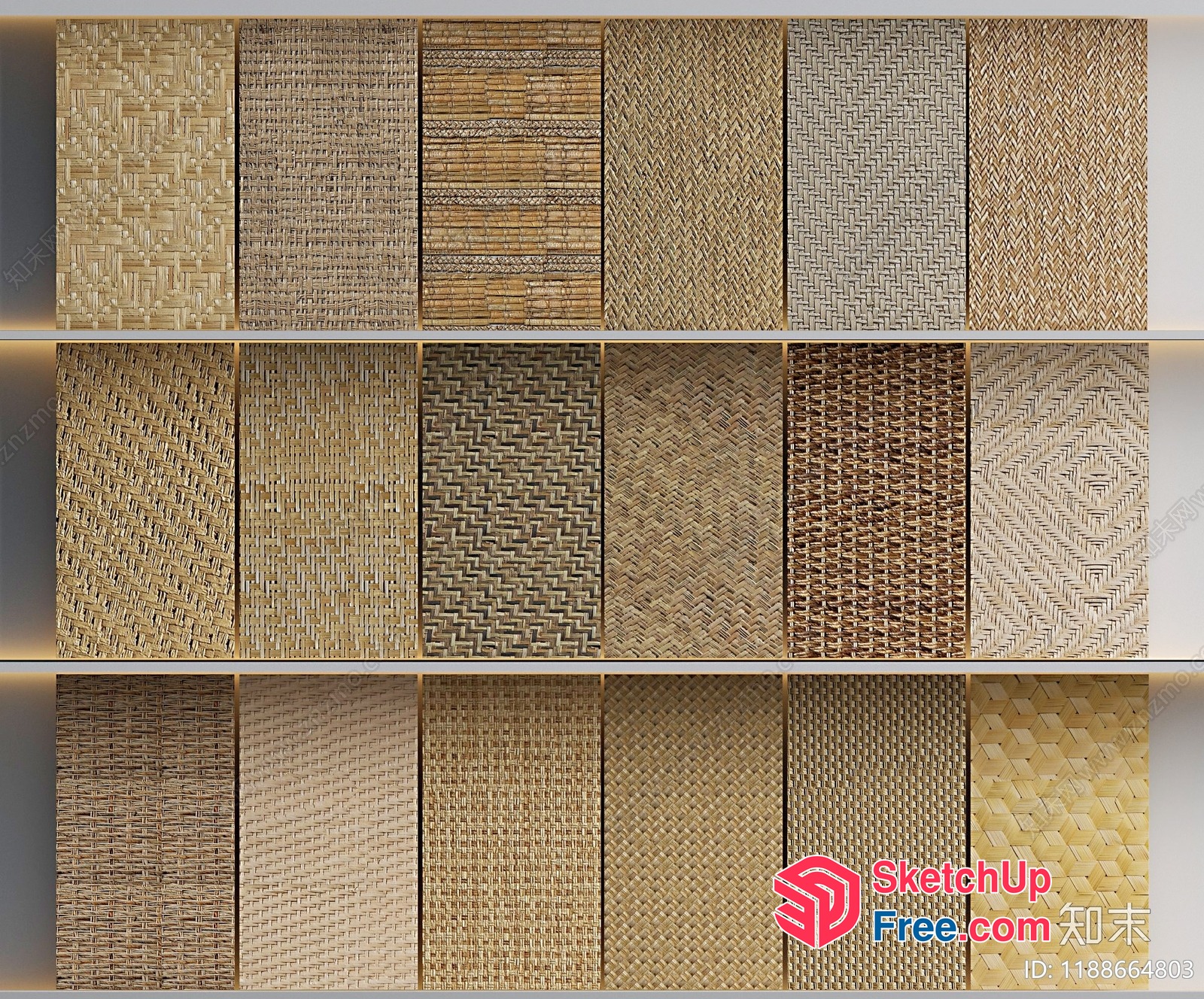 Intricate Rattan Patterned Wall Paneling 3D SketchUp File