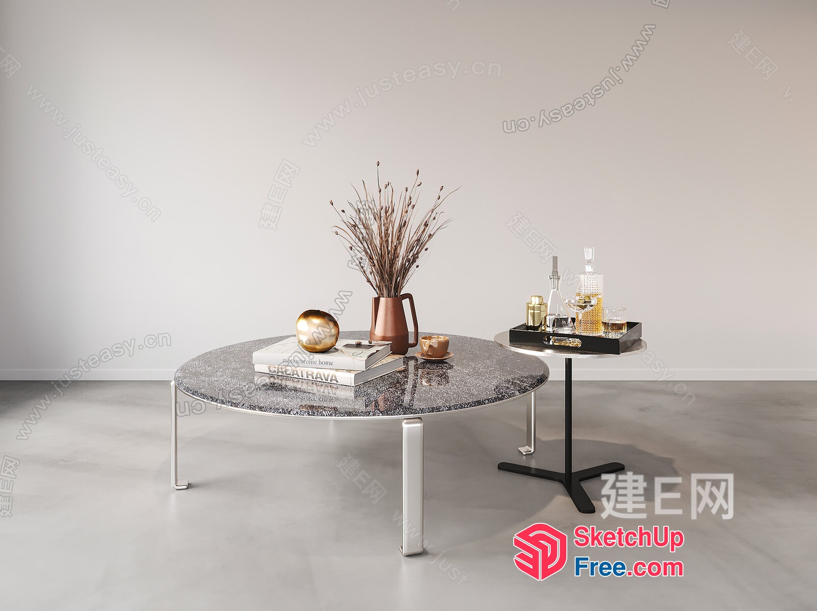 Modern Minimalist Coffee Table Set 3D SketchUp File