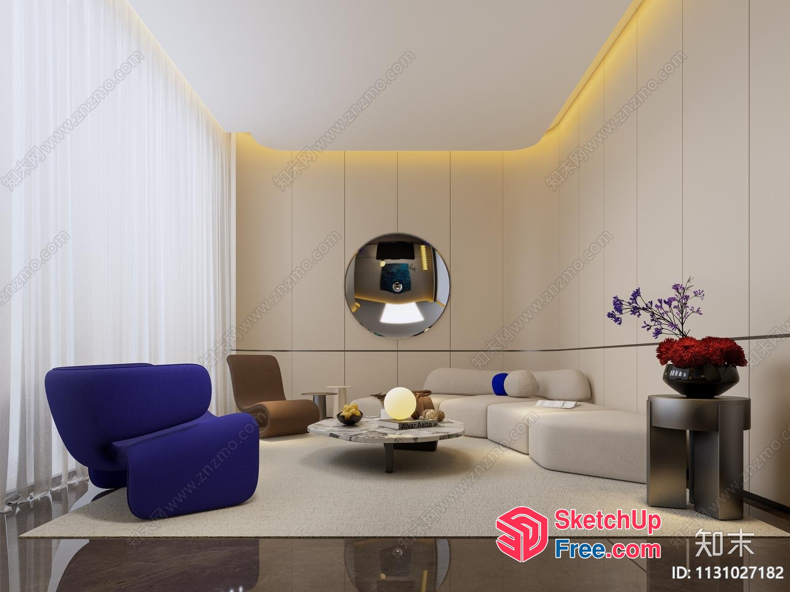 Modern Minimalist Interior Design With Elegant Furniture 3D SketchUp File