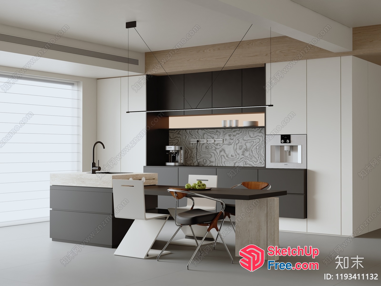 Modern Kitchen With Sleek And Contemporary Design 3D SketchUp File