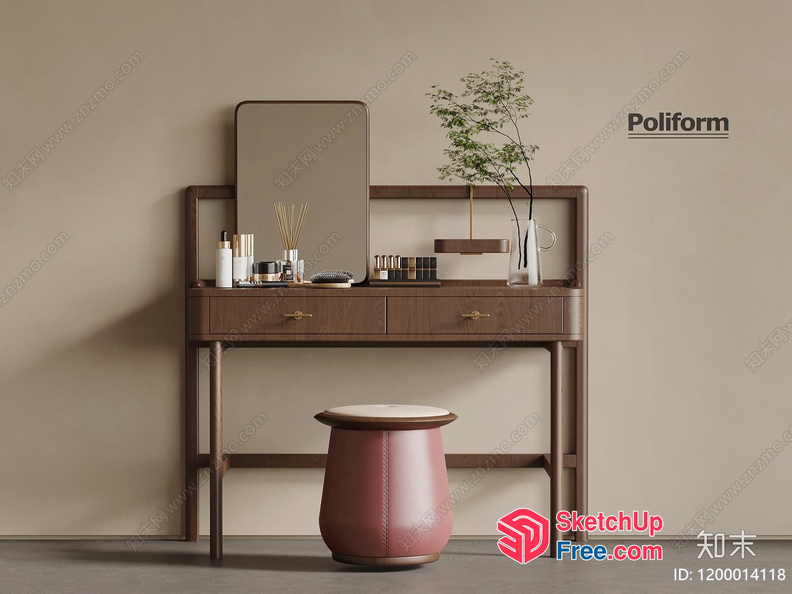 Modern Minimalist Dressing Table Set 3D SketchUp File