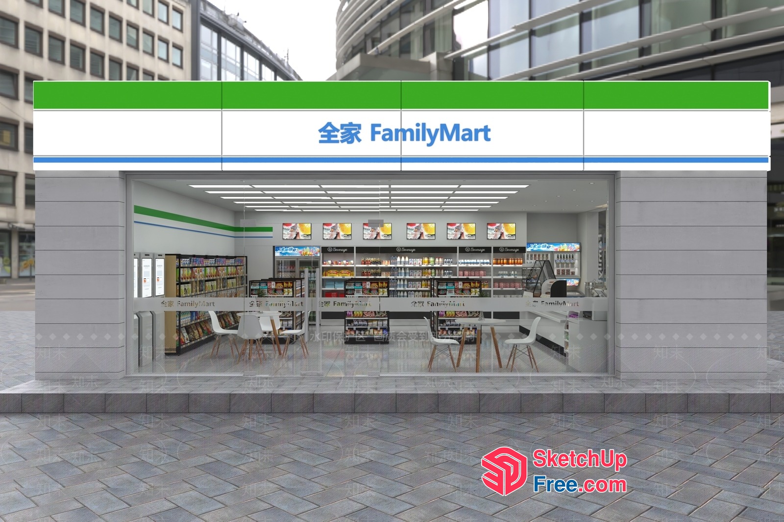 Familymart Convenience Store 3D SketchUp File