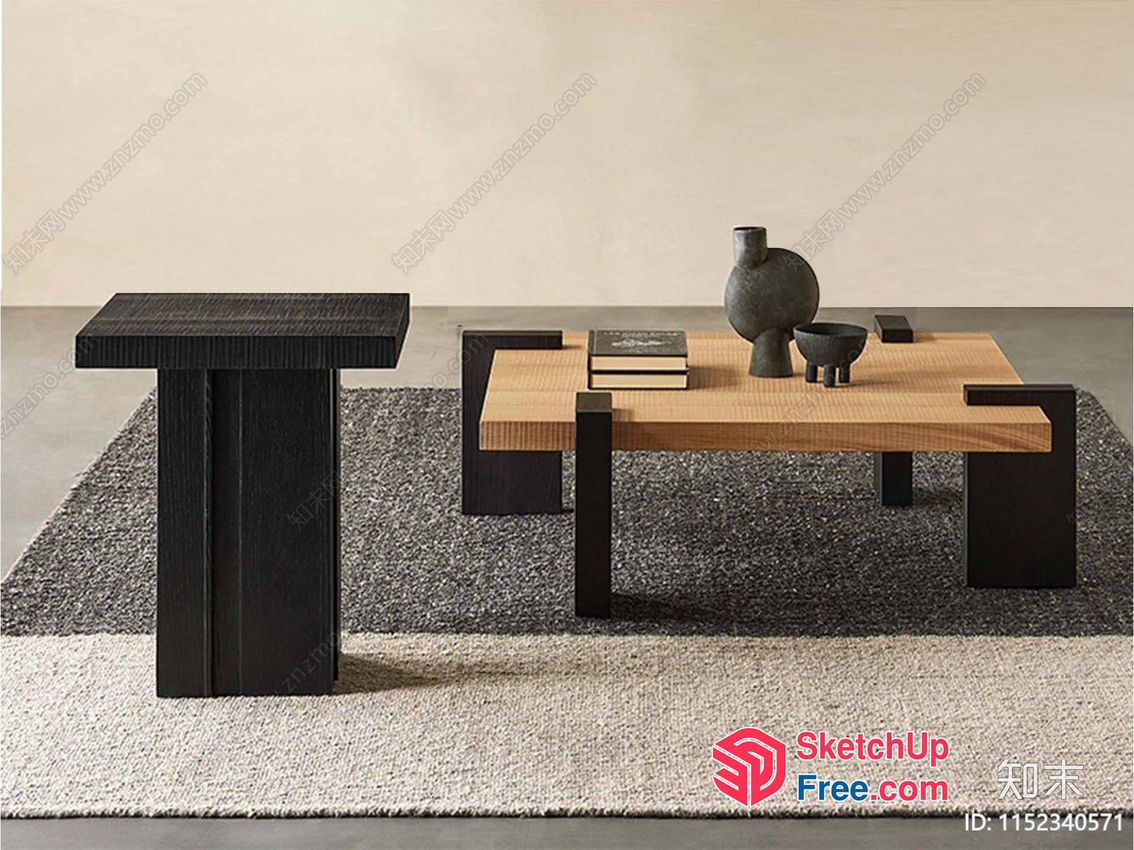 Minimalist Modern Living Room Furniture Set 3D SketchUp File