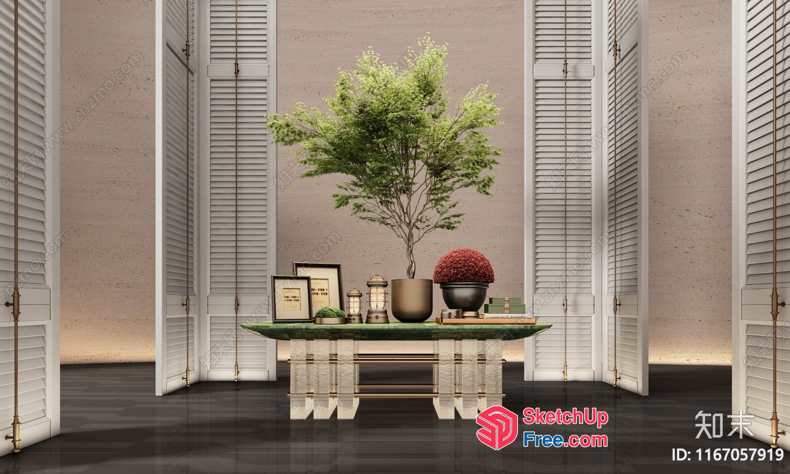 Elegant Interior Design With Modern Decor And Greenery 3D SketchUp File