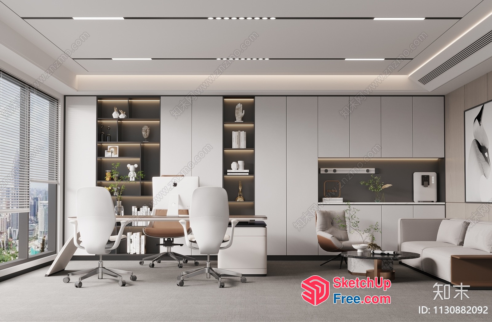 Modern Office Space With Sleek Furniture And Minimalist Decor 3D SketchUp File