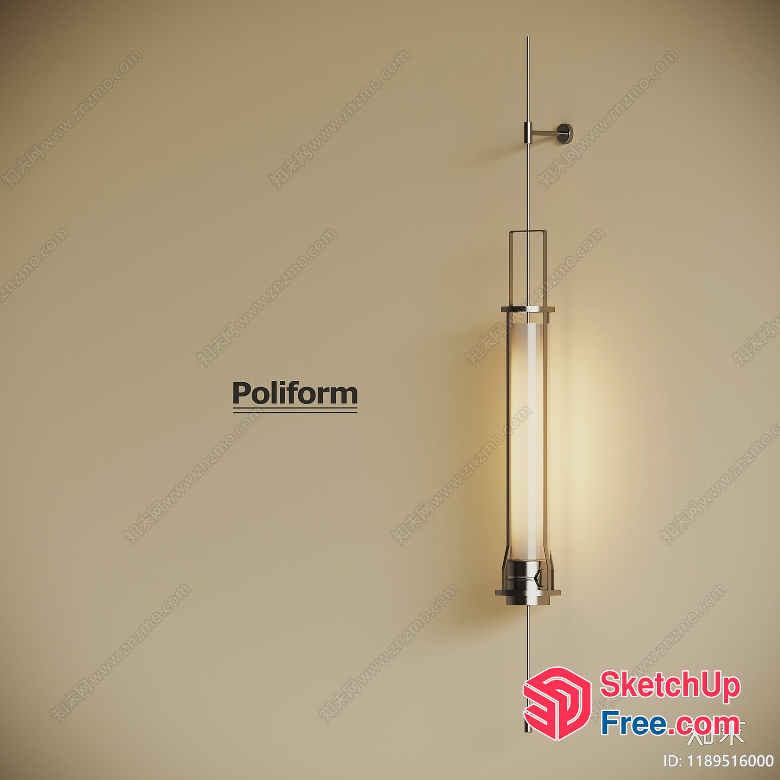 Poliform Pillar Light Fixture 3D SketchUp File
