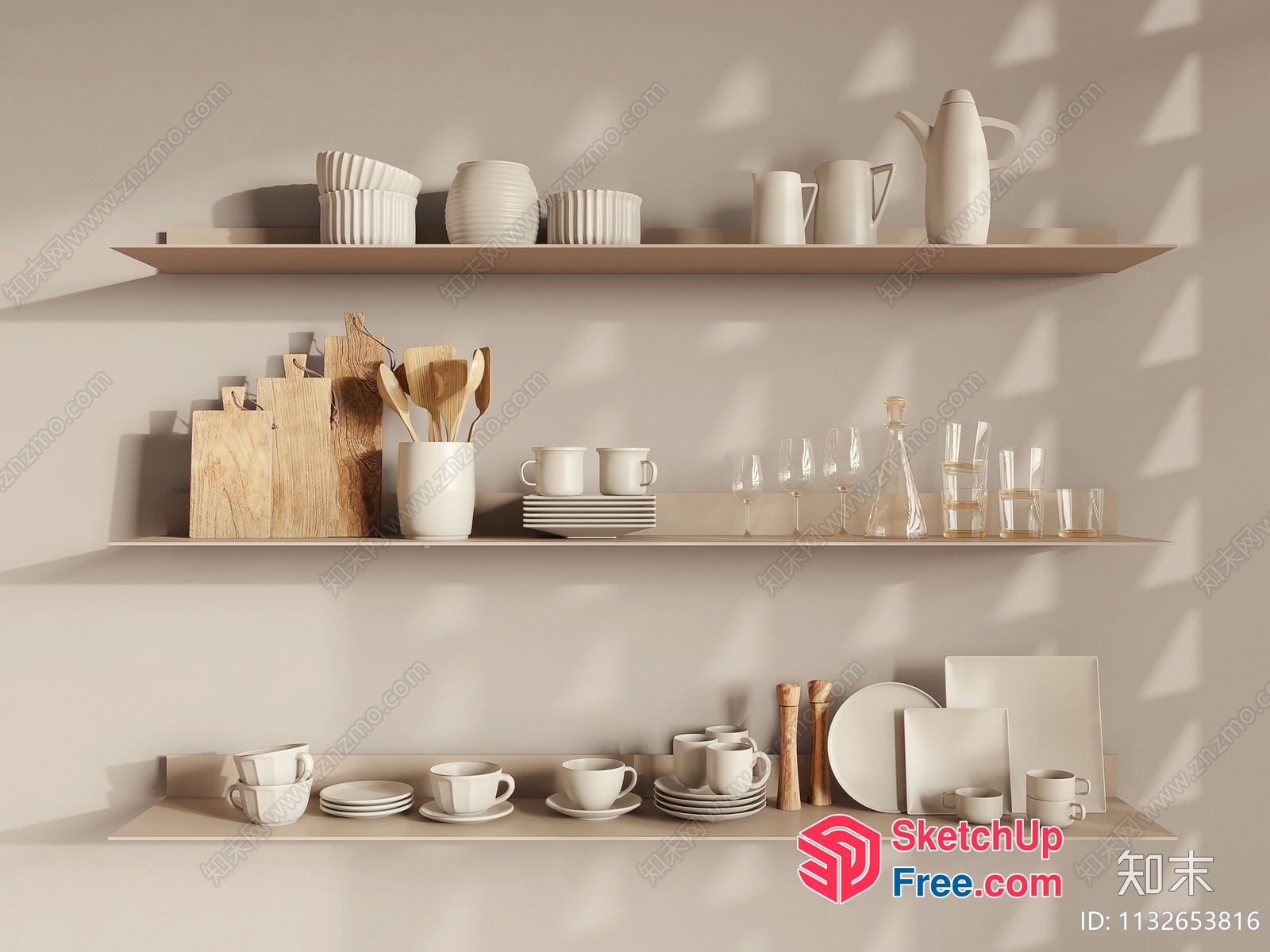 Minimalist Kitchen Decor Shelves 3D SketchUp File