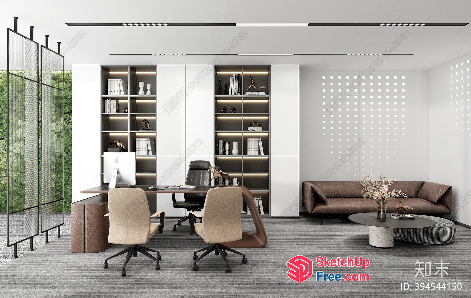 Modern Office Space With Sleek Furniture And Neutral Color Scheme 3D SketchUp File