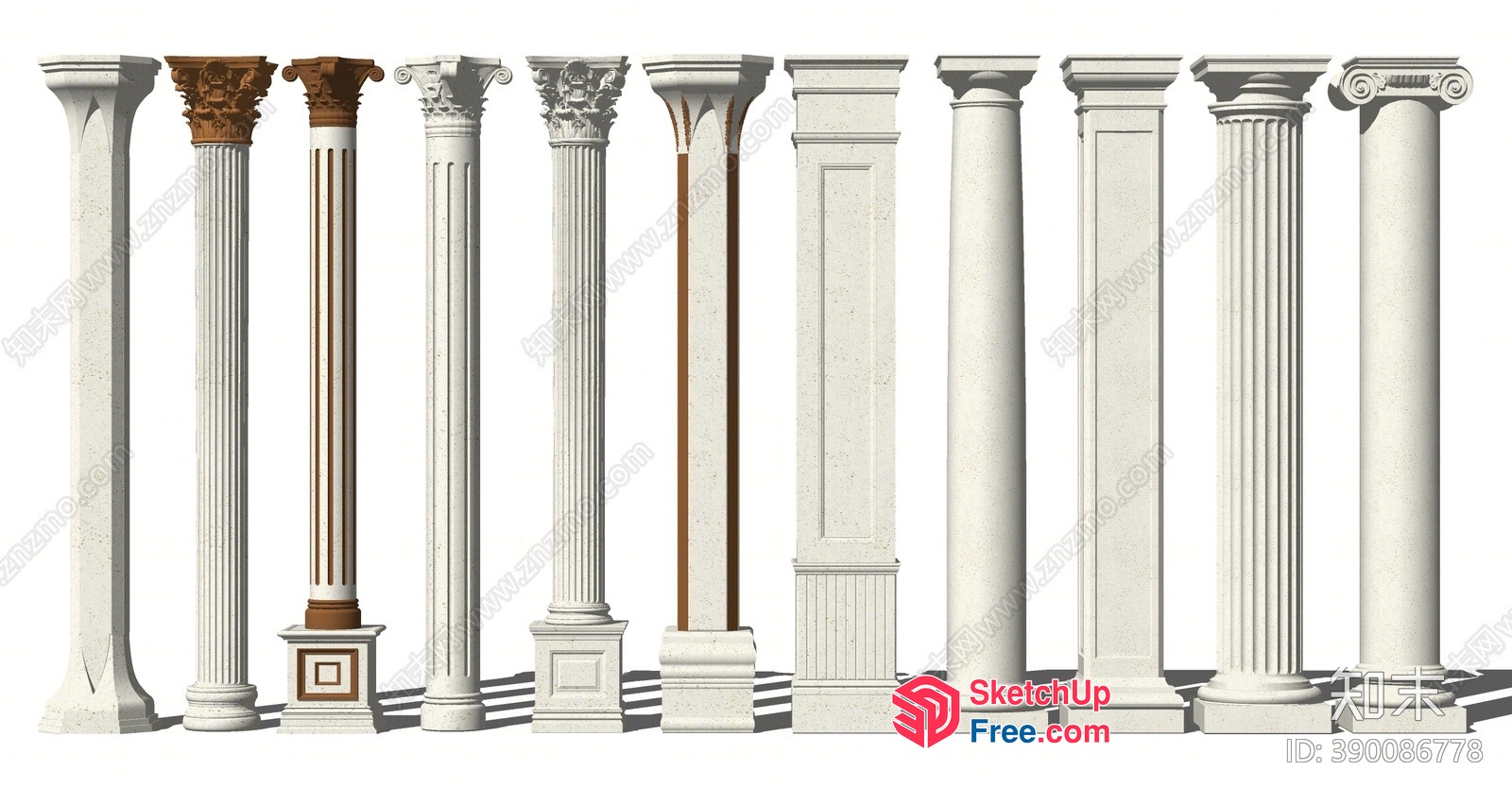 Ancient Greek Architecture Pillars 3D SketchUp File