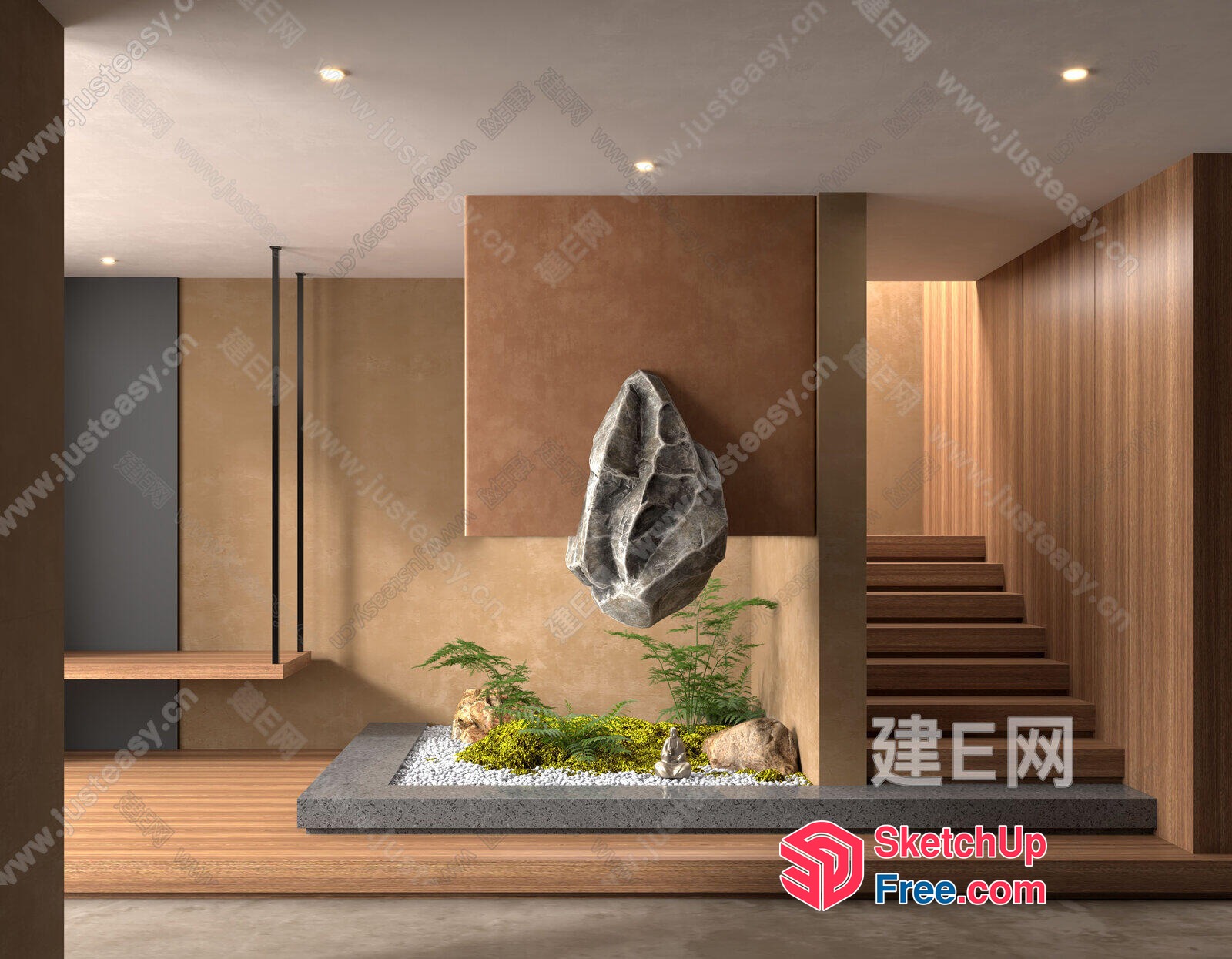Elegant Minimalist Japanese-Style Home Decor 3D SketchUp File